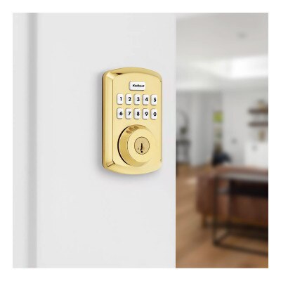 Kwikset Powerbolt 250 Transitional Keypad Electronic Lock, Lifetime Polished Brass